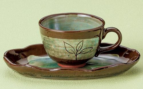 釉彩　コーヒー碗皿